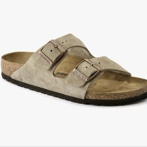 Birkenstock Arizona Suede Buckle in Taupe Women 7.5-8 / EU 38 NWT with Box